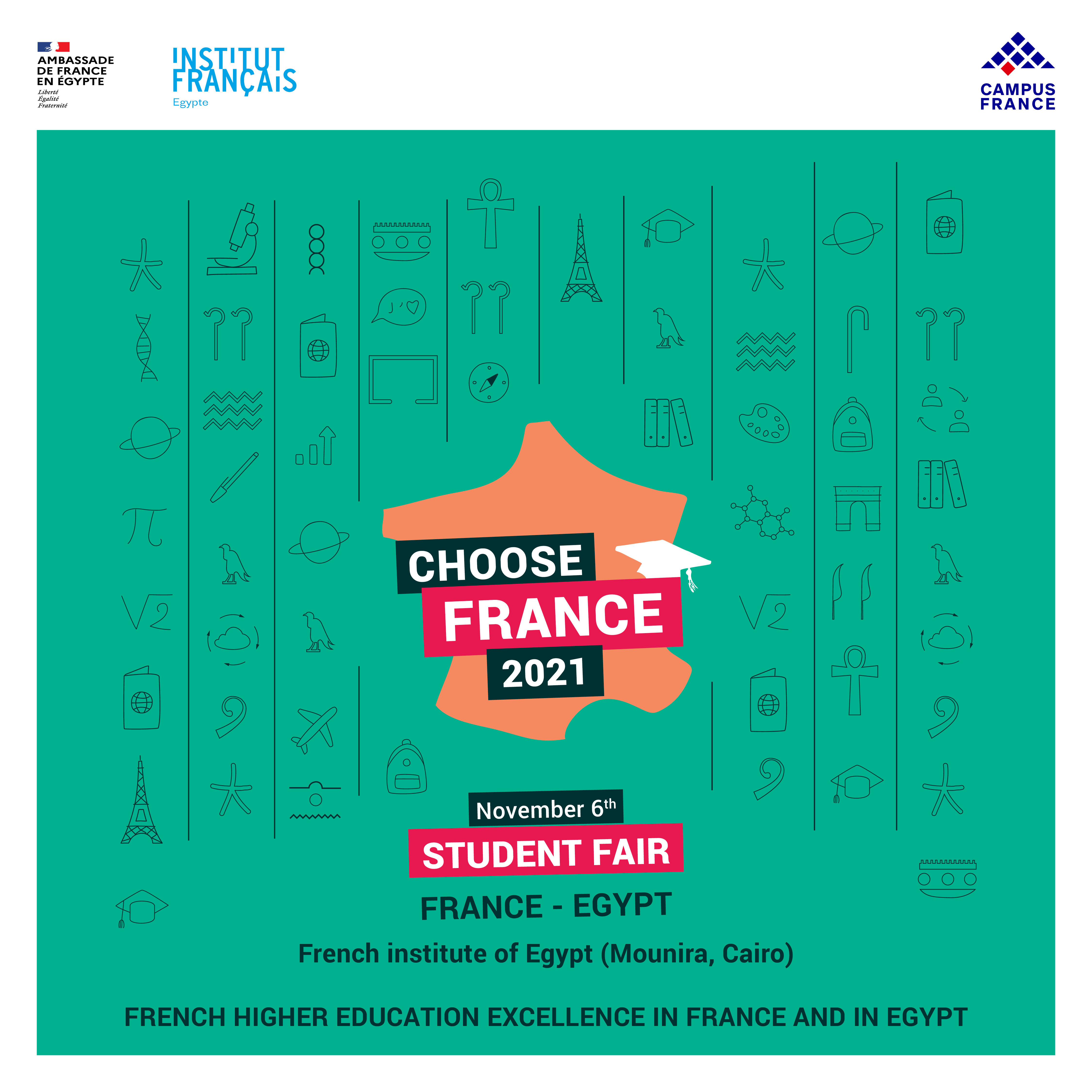 [Embassy of France in Egypt] : Choose France Fair 06/11 & 07/11 at the French Institute in Egypt (Cairo)